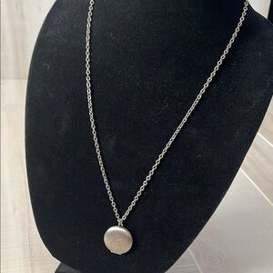 Silver Minimalist Rope Chain Locket Necklace 13 inches